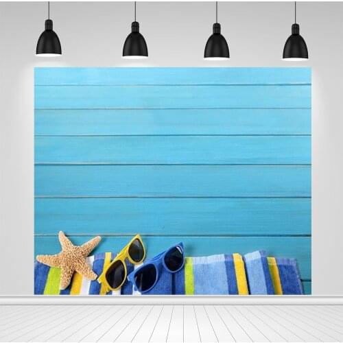 Scopiso Summer Holiday Kids Party Blue Wood Board Wallpaper Photography Backdrops Photographic Background For Photo Studio