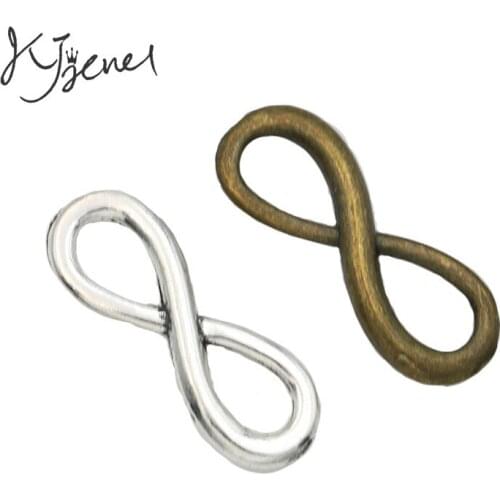 10pcs Antique Silver Bronze Plated Infinity Charms Pendants for Jewelry Making Necklace Bracelets DIY Craft Handmade 23x9mm