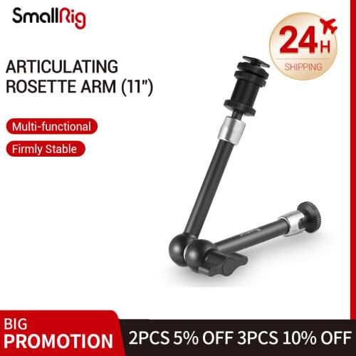 SmallRig Articulating Rosette Arm with Cold Shoe Mount & Standard 1/4"-20 Threaded Screw Adapter Max Length 11 Inches -1498B