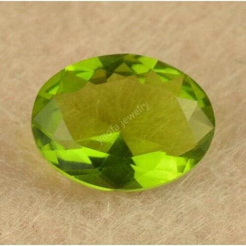 Sale 2x3~13x18mm 5A Olive Green Synthetic Glass Beads Oval Shape Cut Loose Lab Created Peridot Gems Glass Stone For Jewelry