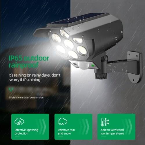 360 Degree Solar Light Household Garden Courtyard Waterproof LED Wall Lamp Human Body Induction with Sensor Spotlight