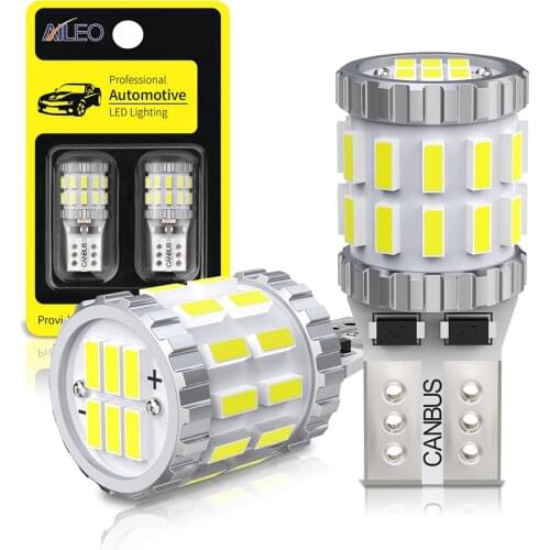 AILEO 2x T10 W5W LED Canbus bulbs 168 194 3014 SMD Wedge Parking Light License Plate Light Clearance Lights Reading Lamps White