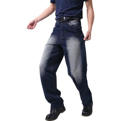 Loose Big Size 30-46Mens Jeans Mens Hiphop Baggy Denim Pants Leisure Men Clothing Cargo Trousers Oversized Jeans