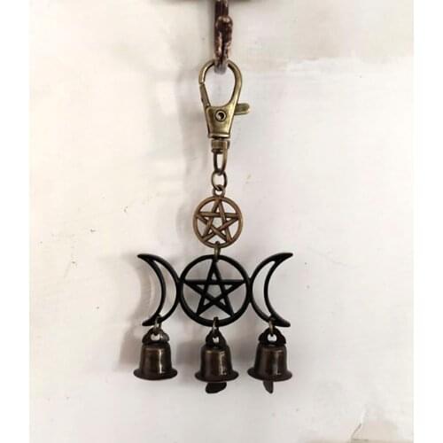 Vintage Witch Bells Triple Goddess Wind Chimes Home Protection,Occult Decor,Witchcraft,Banish Evil Home Decoration