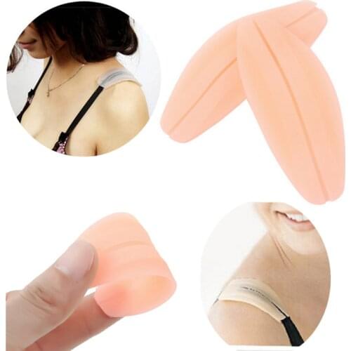 1 Pair Soft Silicone Bra Cushions Relief Pain Strap Holder Cushions Non-Slip Shoulder Strap Cushions Pads Holder Bra Pads