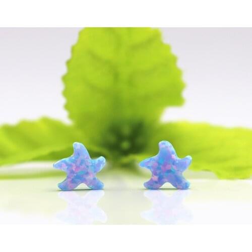 6pcs/lot) New design bright blue opal synthetic opal stone fashion Star pendant sea star elegant top quality gorgeous for women