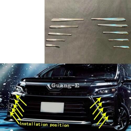 Car Sticker Styling Detector Trim Front Head Fog Light Lamp Frame 10pcs For Toyota Noah Voxy 80 Series 2014 2015 2016 2017 2018