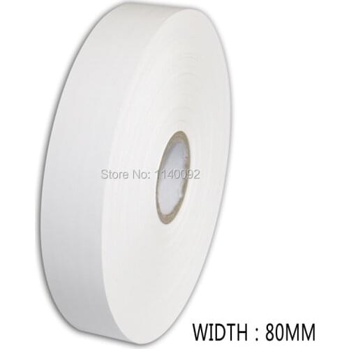 Free shipping blank white tape width 80mm/nylon tape/non-woven fabrics/garment printed label/custom care label/clothing label