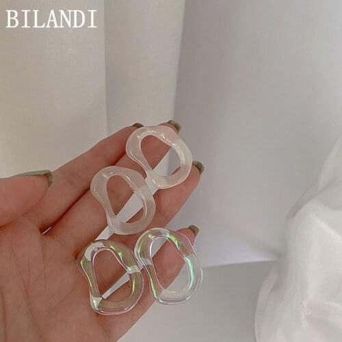Bilandi S925 needle Modern Jewelry Fashion Geometric Earrings 2021 New Design Hot Selling Resin Drop Earrings For Girl