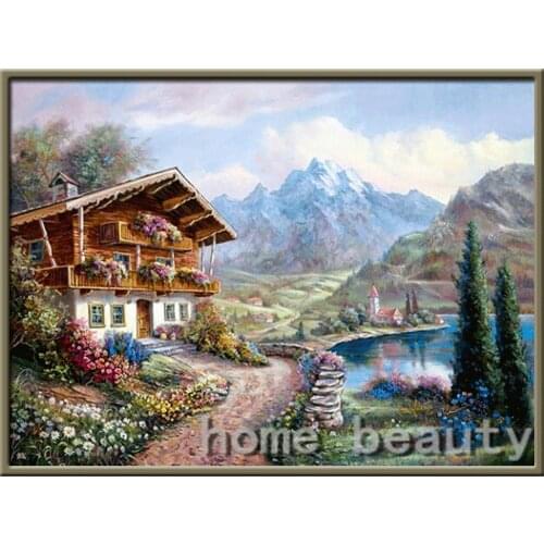 Tree Landscape DIY Embroidery Cross Stitch 11CT Kits Needlework Craft Set Cotton Thread Printed Canvas Home Decoration Room
