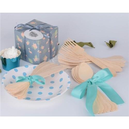 12 pcs Disposable Wooden Cutlery Spoons Barouque Style Eco Friendly Party Utensils party supplies wedding decoration