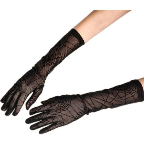 Breathable Lace Arm Sleeves UV Protection Elbow Protector Spider Web Gloves Outdoors Sports Sleeve Tattoo Cover Up