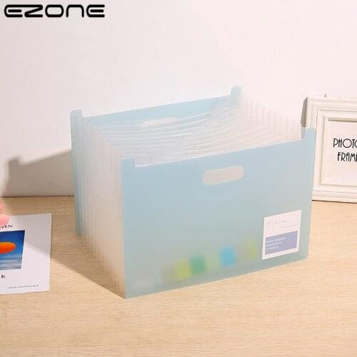 EZONE Multi-layer Standing Test Paper Bag Vertical Organ Bag A4 Data Storage Bag Student Office Stationery Portable Folder
