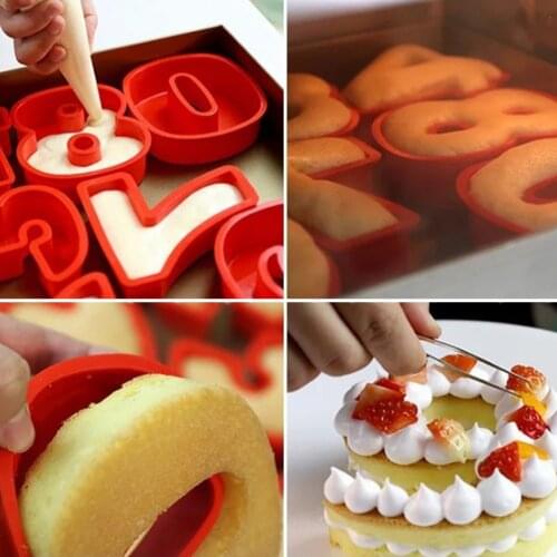 Number 0-8 Cake Mold Pan Silicone Baking Tin Birthday Anniversary Kitchen Tools
