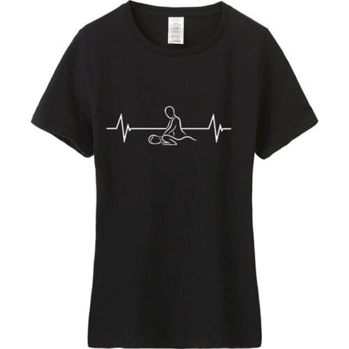 Heartbeat of Massage Therapist T Shirt Women Girl O-neck Cotton Short Sleeve Massage T-shirt Female Tops TM-015