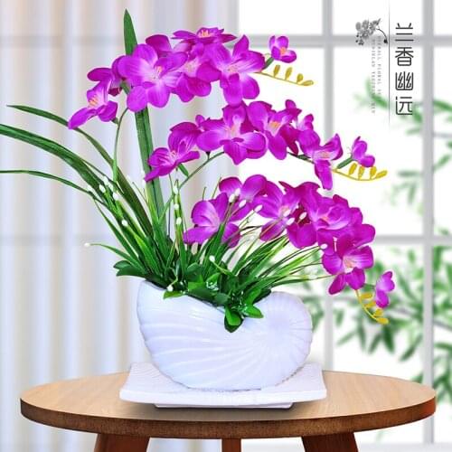 Phalaenopsis simulation Flower Bonsai suit artificial orchid bonsai living room table decoration indoor decoration flowers