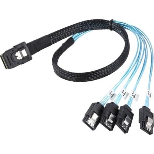 0.5m/1m Mini SFF-8087 to 4 SATA Cable Mini SFF8087 36P To 4 SATA 7P Cable 12Gbps Hard Drive Data