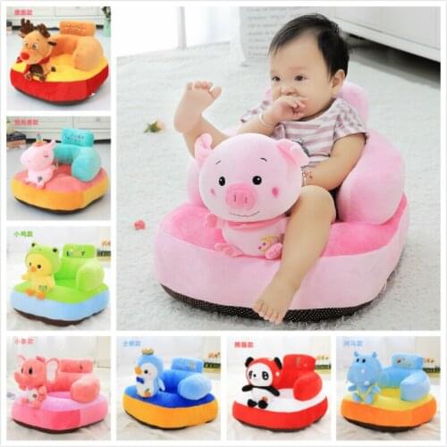 Kawaii Baby Seat Toys Stuffed Animal Baby Sofa Plush Baby Chair Infant Back Support Feeding Chair Learn Sit Plush Unicorn