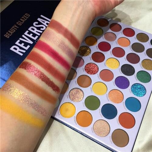 BEAUTY GLAZED 40 Color Reversal Planet Eyeshadow Pallete Eye Makeup Waterproof Mineral Powder Neon Eye Shadow Make up Palette