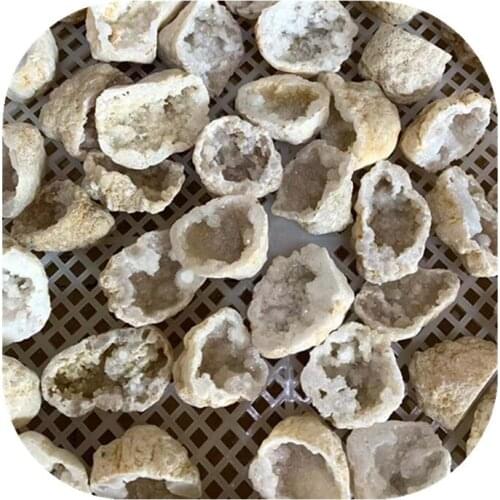 Natural agate crystal hole Mineral specimen contains clean crystal clusters of very beautiful small stones and crystals