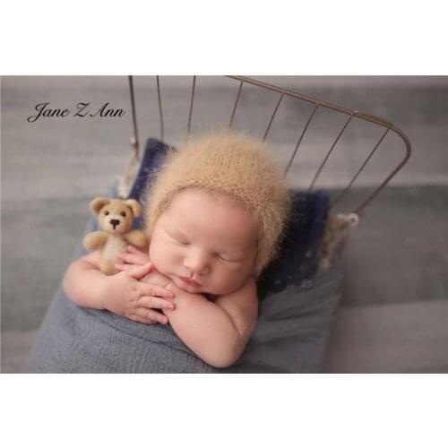 Mink velvet hat woolen knitted newborn photography props baby photo hats solid colors