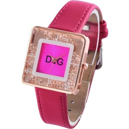 New Luxury Brand Women Rolling Drill Dress Watches Casual Fashion Quicksand Clock Genuine Leather Rhinestone Lady Wristwatches