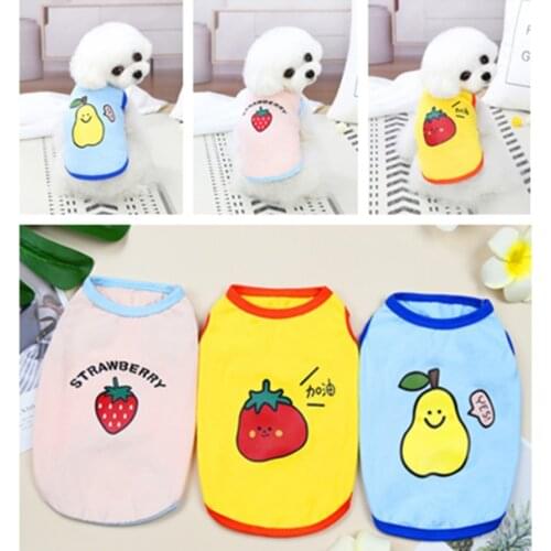 Dog Clothes Small sized dogs S-XXL Small Dog Small Cat T-shirt Fruits Pet Vest Sleeveless Solid Summer Clothes Dog Shirt