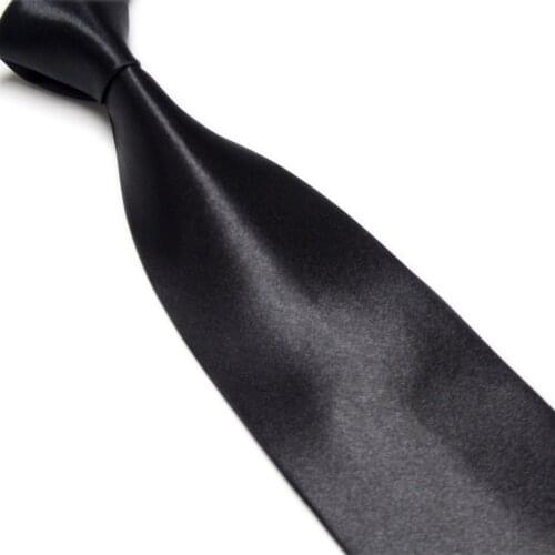 Solid black copy silk ties for man