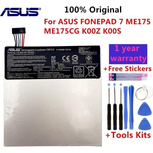 Original ASUS C11P1311 Battery For ASUS FONEPAD 7 ME175 ME175CG K00Z K00S 3910mAh Tablets Battery+Tools