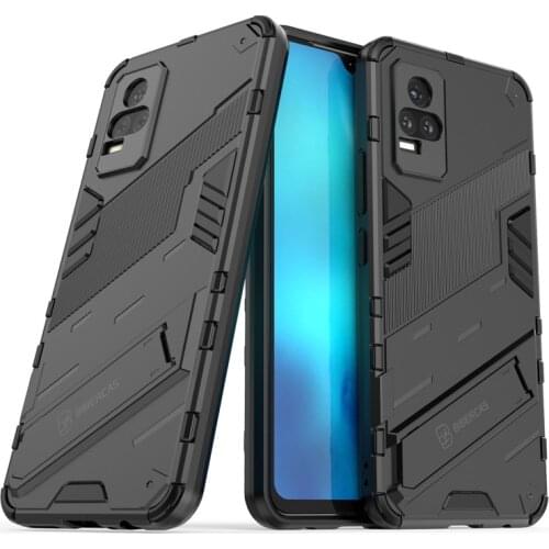 PUNK Phone Case For Vivo V21E 4G Case For Vivo V21E 4G Cover Armor PC Shockproof TPU Stand Protective Bumper For Vivo V21E 4G
