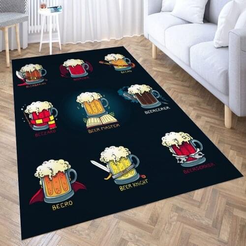 Beer Role Play Carpet for Living Room 3D Anime Cartoon Rug Gamer Teen Room Bedside Lounge Rug Kids Children Floor Mats