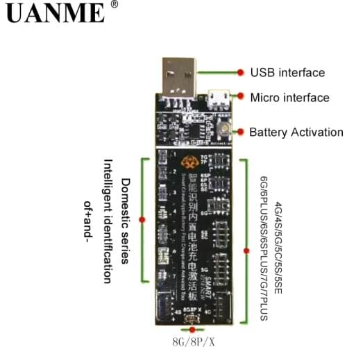 UANME Phone Battery Activation Board Plate Charging USB Cable Jig For iPhone 4 -8X VIVO Huawei Samsung xiaomi Circuit Test