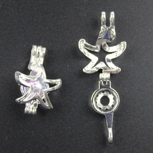 26*17*10mm Stars Essential Oil Diffuser Pendant,Aromatherapy Pearl Cage Locket Necklace Volcanic Setting Lava Stone Jewelry