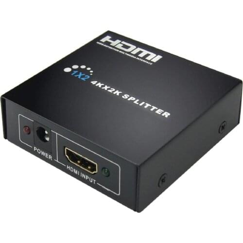 KUYiA HDMI Splitter Amplifier 1 in 2 Out Video Switch AC Powered Distributor Hub Supports HDCP 1.3 3D Ultra HD 2K 1080p