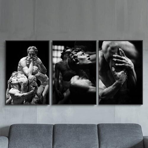 Sculpture Of David Canvas Paintings Wall Art Decorative Posters and Prints Vintage Painting For Interior Picture For Living Room