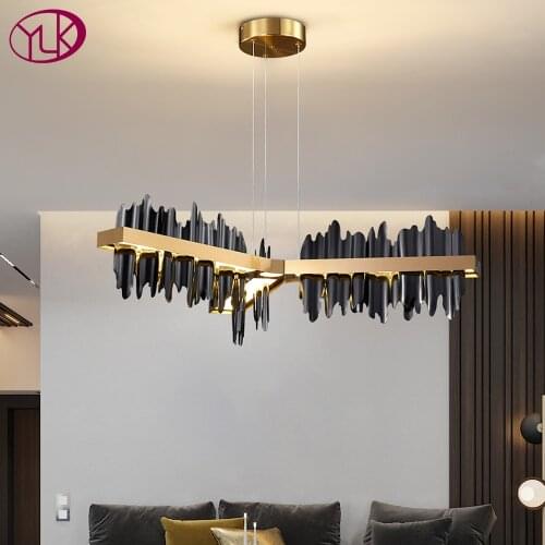 New modern led light chandelier for living room creative design black hanging lamps bedroom dining room decor lighting fixture