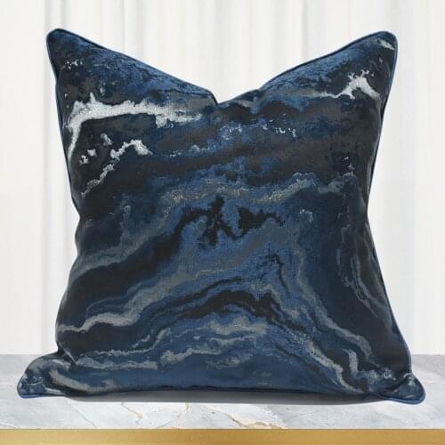 Modern Style Blue Cushion Cover Luxury Art Abstract Throw Pillow Covers Decorative Pillowcase For Couch Living Room Bedroom Car