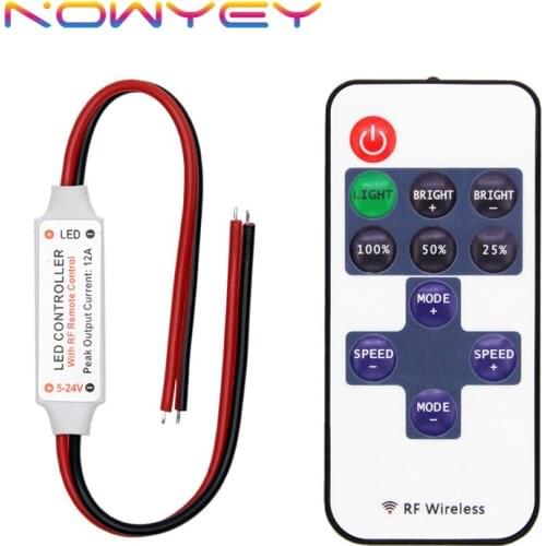 LED Controller 3Pcs/Lot RF Remote Switch DC 5V 12V 24V Controller For 5050 2835 LED Strip Light Single Color