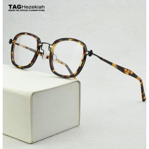 Titanium glasses frame men 2020 Brand Vintage eyeglasses frames myopia computer Large size Optical eye glasses frames for men