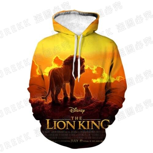 Cool The Lion King Hoodies Men Women Children Fashion 3D Printed Sweatshirts Streetwear Boy Girl Kids Pullover Coat