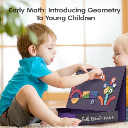 Creative Magnetic Jigsaw Puzzles Children DIY Pattern Model Assembly Toys Tangram Puzzles Colorful Geometric Shapes Jigsaw Book