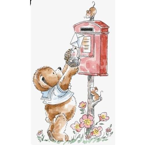 Animal bear hedgehog Transparent Silicone Rubber Stamp and metal die Sheet Cling Scrapbooking DIY Cute Pattern Photo Album Stamp