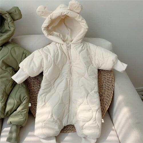 Newborn Girl Jumpsuit Hooded Winter Infant Overalls Baby Born Clothes Boy Warm Snowsuit Coat Kid Bear Romper Toddler Outerwear