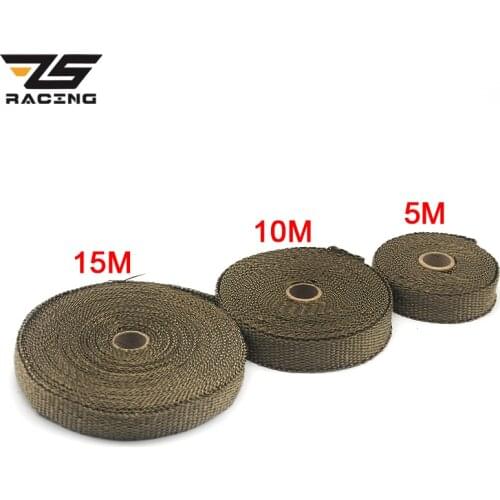ZS Racing 1.5mm*25mm*5m/10m/15m Motorcycle Incombustible Turbo Manifold Heat Exhaust Wrap Tape Thermal Stainless Tiles