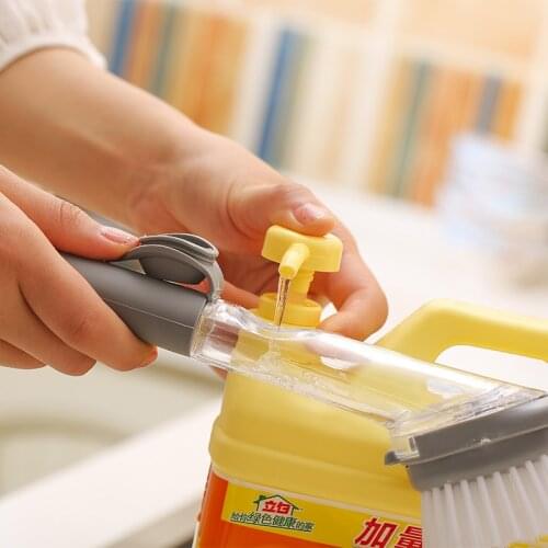 1 Set Kitchen Supplies Pot Dishwashing Household Long-Handled Oil Hydraulic Pot Brush can Put Detergent