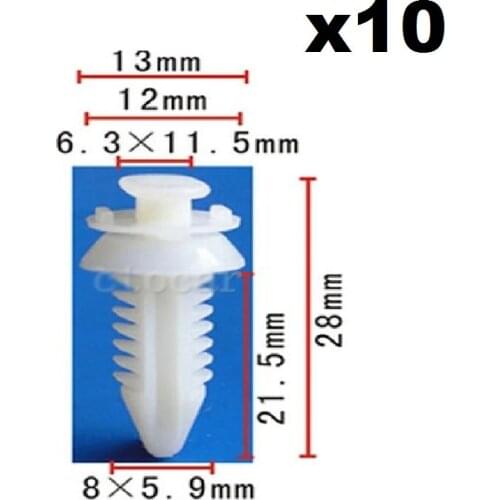 10pcs OE Nylon Door Panel Clip Retainers Fit For FORGM Truck (6x12x20x8mm) 15545202