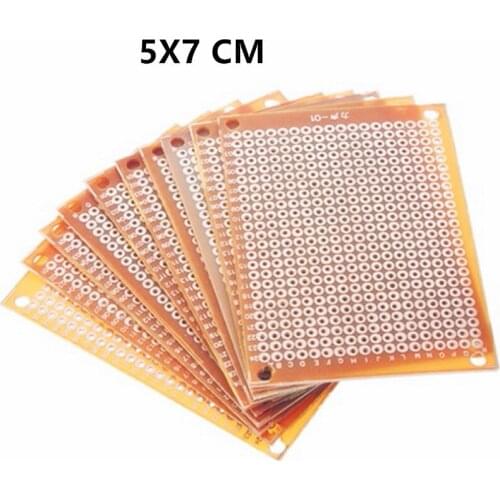 10Pcs 5x7 cm new Prototype Paper Copper PCB Universal Experiment Matrix Circuit Board