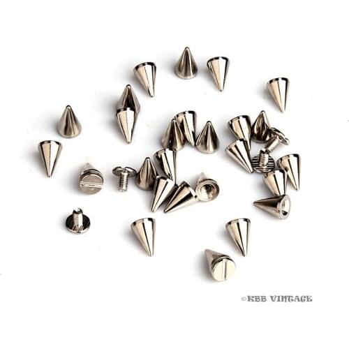 100pc Cone Spikes Screwback Spike Studs Leathercraft 3/8