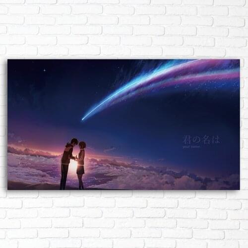 Anime Your Name Poster Kimi No Na Wa Posters And Prints Silk Wall Art Pictures Bedroom Decoration