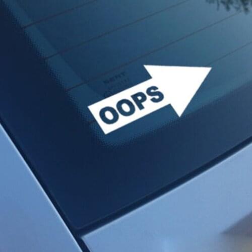 Car Stickers OOPS ARROW DENT Funny Vinyl Decals Bumper Sticker Car Windows Laptop Decal Wall Sticker